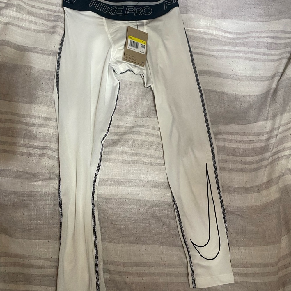 Nike Pro White and Black Leggings
